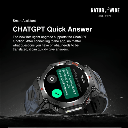 Military GPS Smart Watch – AMOLED, 10ATM, HD Bluetooth Call