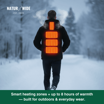 USB Heated Hoodie – Unisex Zip-Up with Thick Wool Lining