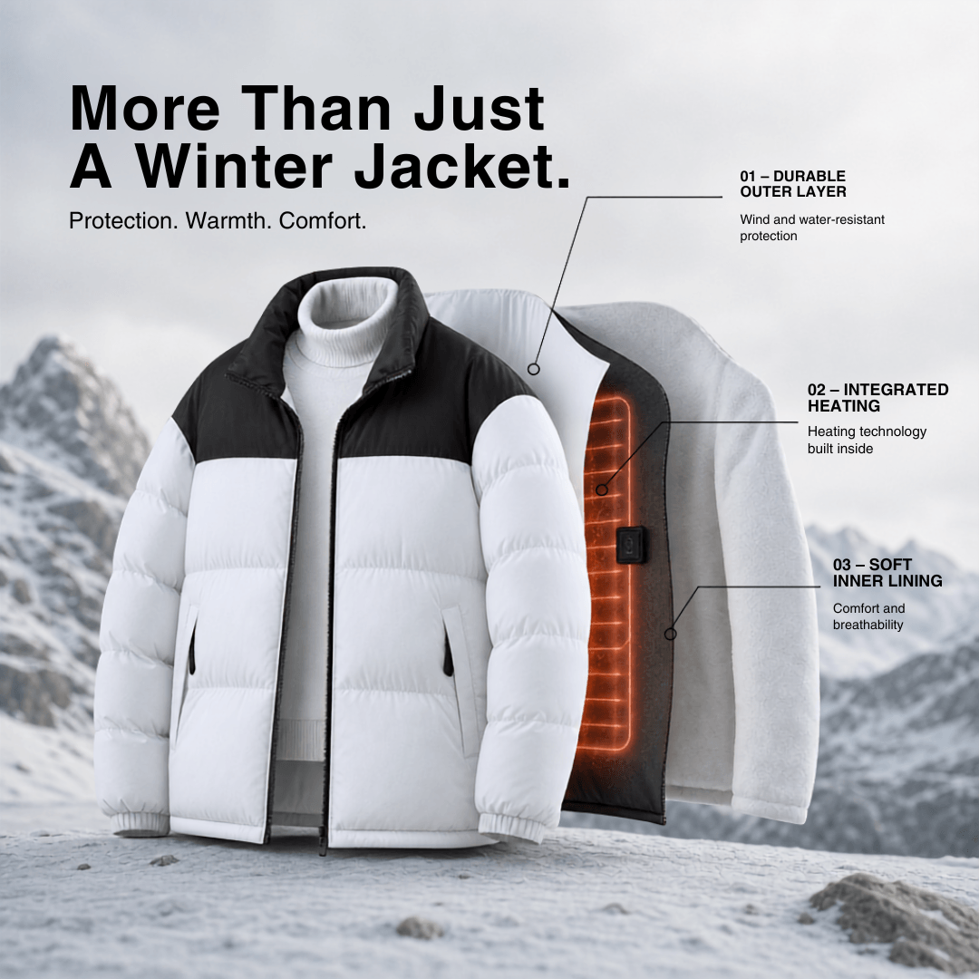 Naturwide Heated Winter Jacket – 6 Heating Zones, Waterproof &amp; Extra Warm for Men and Women