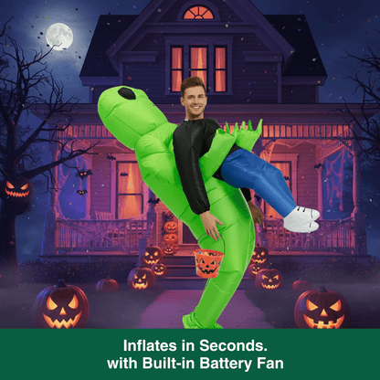 Inflatable Alien Costume – Funny “Pick Me Up” Illusion Suit