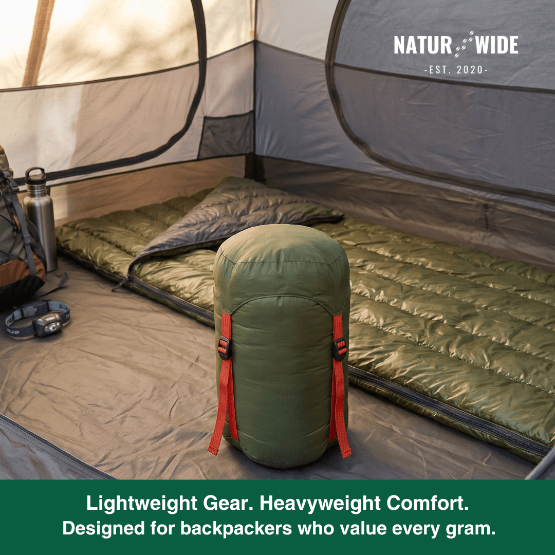 90% Goose Down Sleeping Bag – 3-Season Ultralight Envelope Style