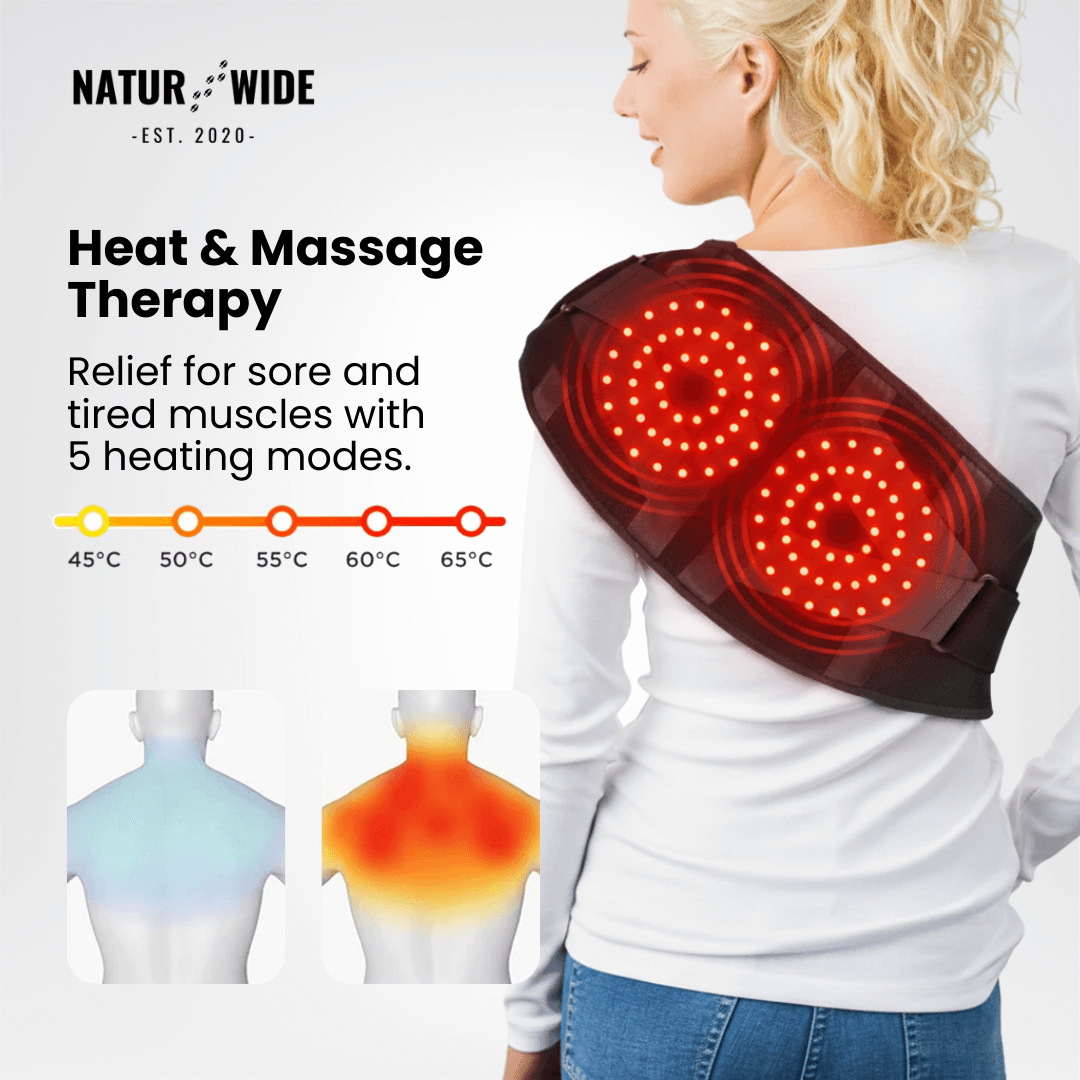Back Massage Belt – Heating Pad, Vibration &amp; Red Light Therapy