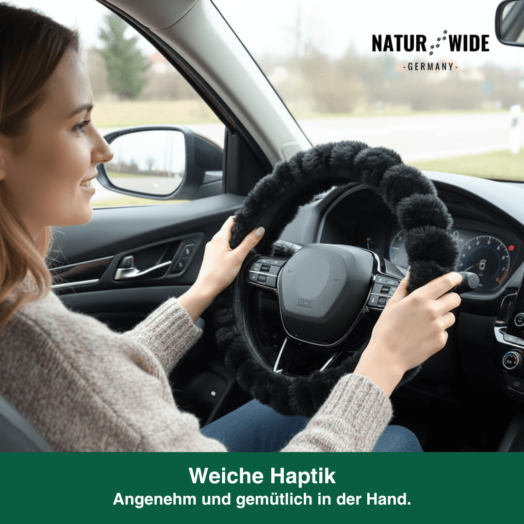 Soft Plush Steering Wheel Cover – Warm Winter Protector (15")