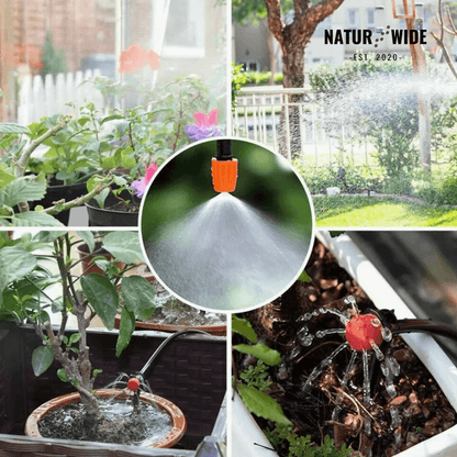 65ft Micro Drip Irrigation Kit – Adjustable Misting & Watering