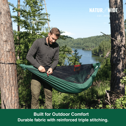 Camping Hammock with Mosquito Net, Rain Fly Tarp & Carry Bag