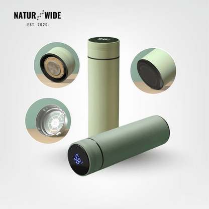 NaturWide Temperature Display 500ml Thermos Cup stainless steel