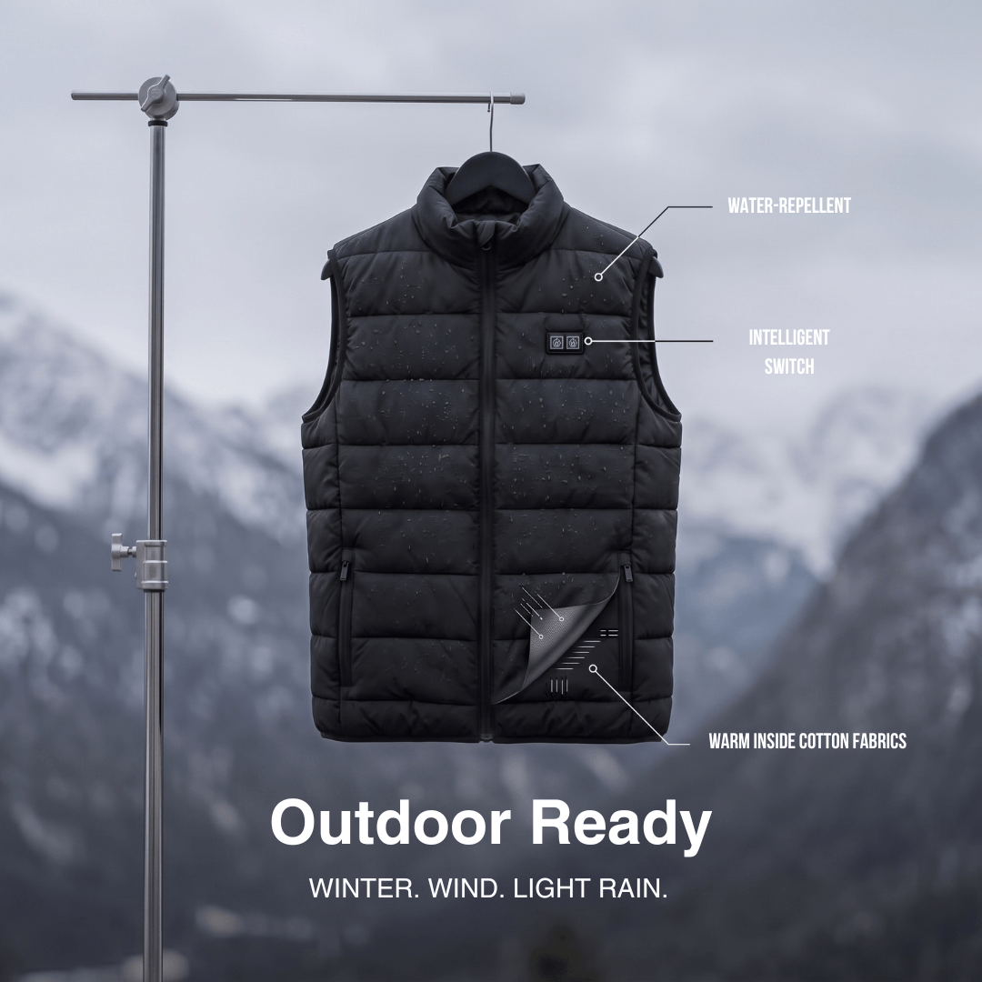 Heated Vest – 9 Heating Zones, USB Rechargeable &amp; Waterproof
