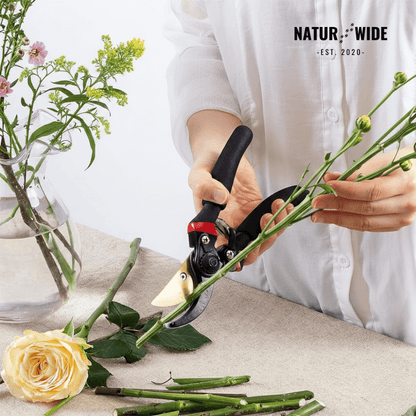 AIRAJ 8.5 Inch Pruner Shears SK5 Blade Pruning Scissors for Bonsai Fruit Trees Flowers Pruners，Ergonomic Non-slip Handles