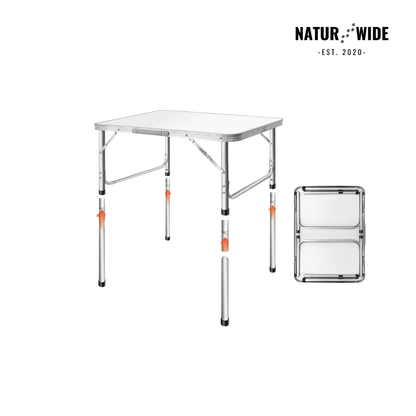 Adjustable Height Folding Camping Table – Portable Aluminum Picnic Desk
