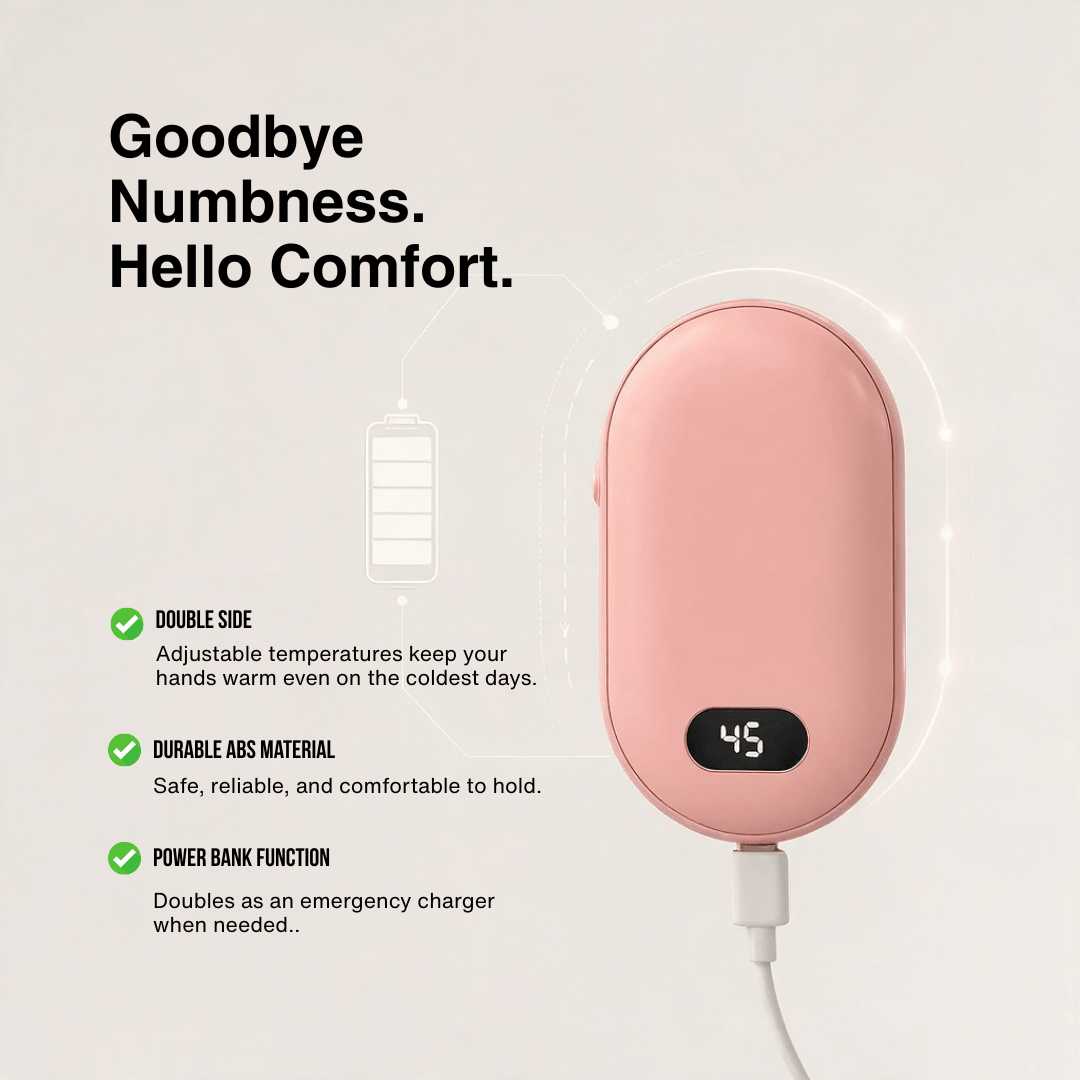 Double-Heat Hand Warmer – Rechargeable Pocket Warmer