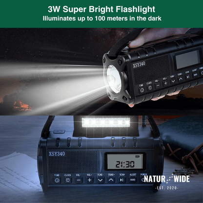 Emergency Crank Radio 10000mAh – Solar, Flashlight & SOS Alarm