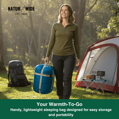 NaturWide Mummy Sleeping Bag – Lightweight &amp; Warm for Outdoor
