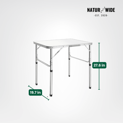 Adjustable Height Folding Camping Table – Portable Aluminum Picnic Desk
