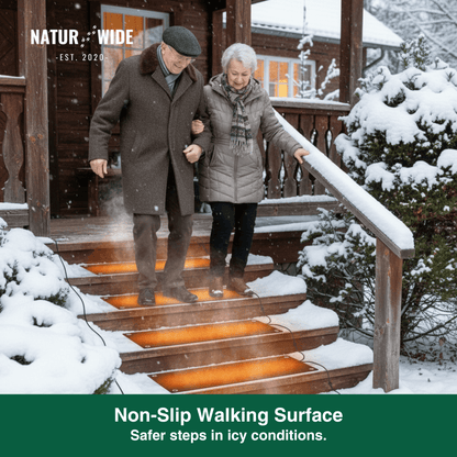 Heated Snow Melting Mat - Non-Slip Stair &amp; Walkway Heater