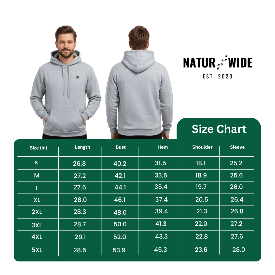 USB Heated Hoodie – Unisex Zip-Up with Thick Wool Lining