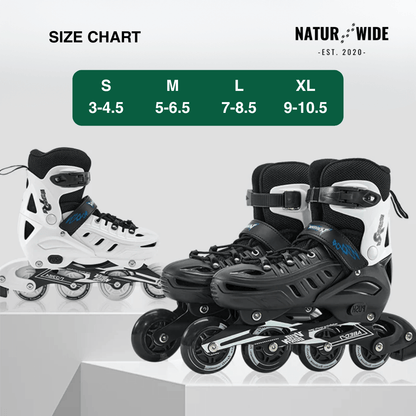 Adjustable Inline Skates for Kids and Adults Full Lights Up PU Wheels Outdoor Roller Skates Aluminum Alloy Bracket