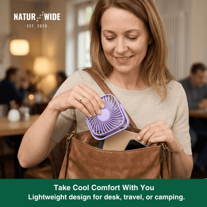 USB Mini Desk Fan – 4-Inch Portable 3-Speed 360° Adjustable Fan