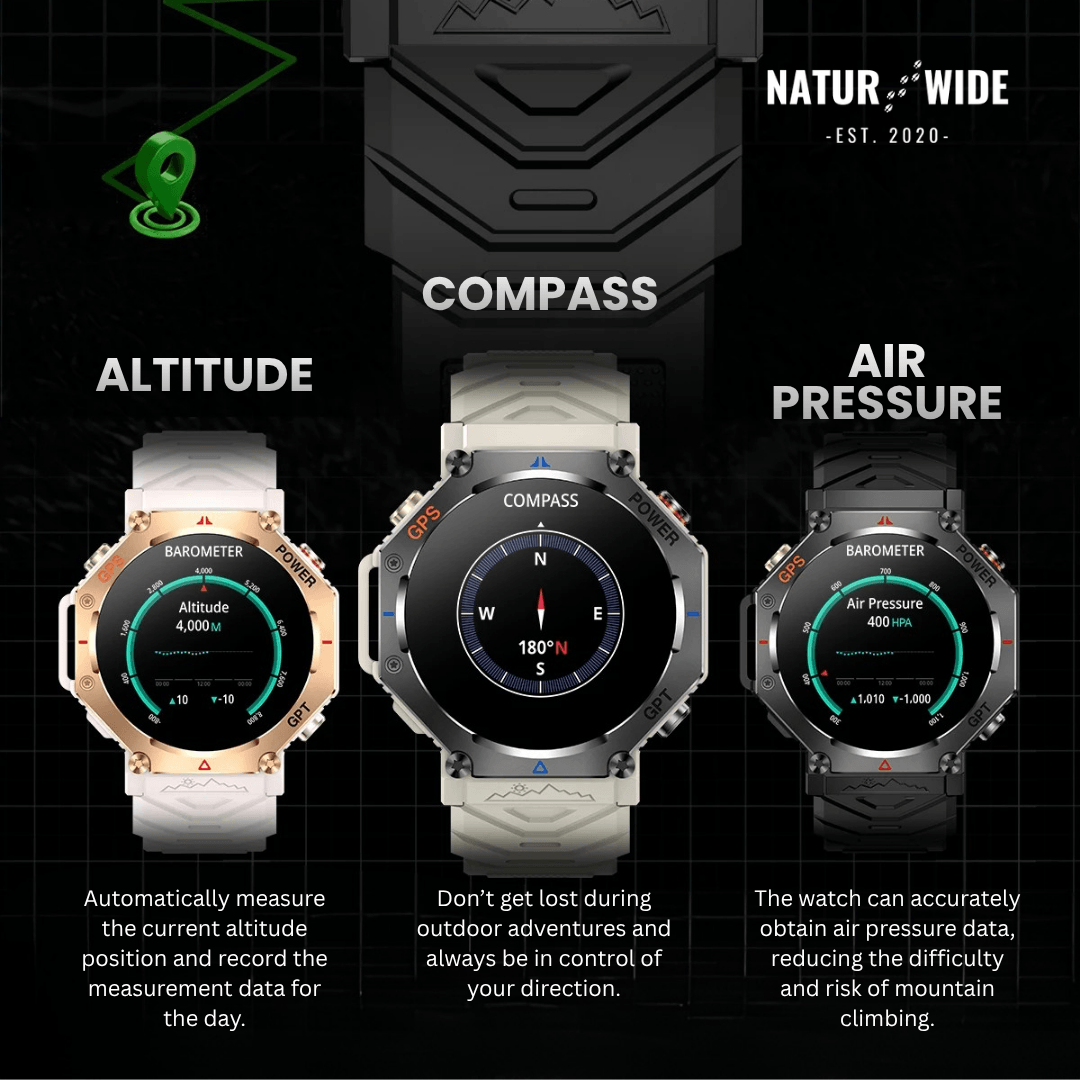 Military GPS Smart Watch – AMOLED, 10ATM, HD Bluetooth Call