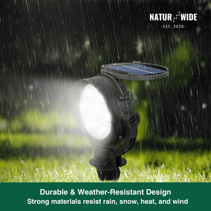 Solar Garden Spotlight 9 LED – RGB & White, IP65 & Adjustable (2-in-1)