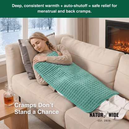 Electric Heating Blanket - Heat Pad for Back, Belly &amp; Legs with 6 Temperature Levels