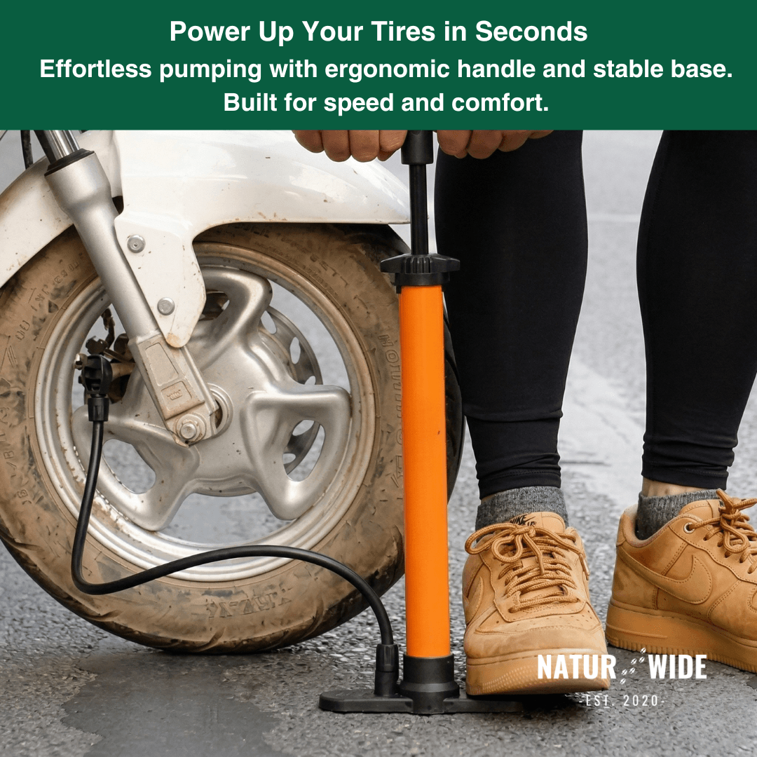 160PSI Portable Bike Pump with Gauge & 3-in-1 Nozzle