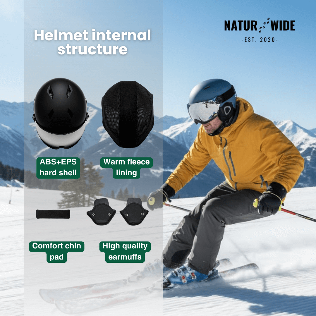 Premium Ski Helmet with Integrated Goggles – Warm &amp; Shockproof