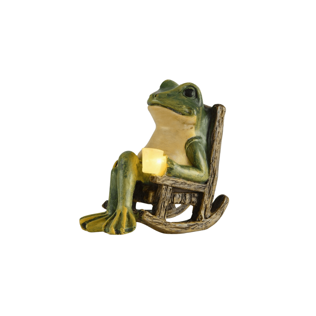 Solar Mini Frog Garden Statue - Glowing Outdoor Decor