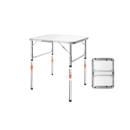 Adjustable Height Folding Camping Table – Portable Aluminum Picnic Desk