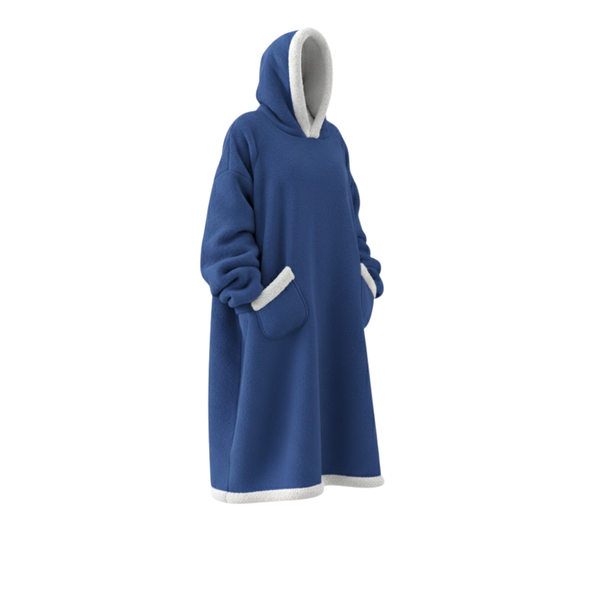 Oversized Flannel Blanket Hoodie – Wearable Blanket with Sleeves &amp; Hood