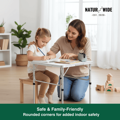 Adjustable Height Folding Camping Table – Portable Aluminum Picnic Desk