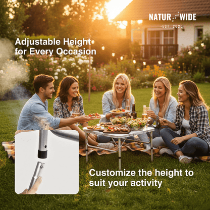 Adjustable Height Folding Camping Table – Portable Aluminum Picnic Desk