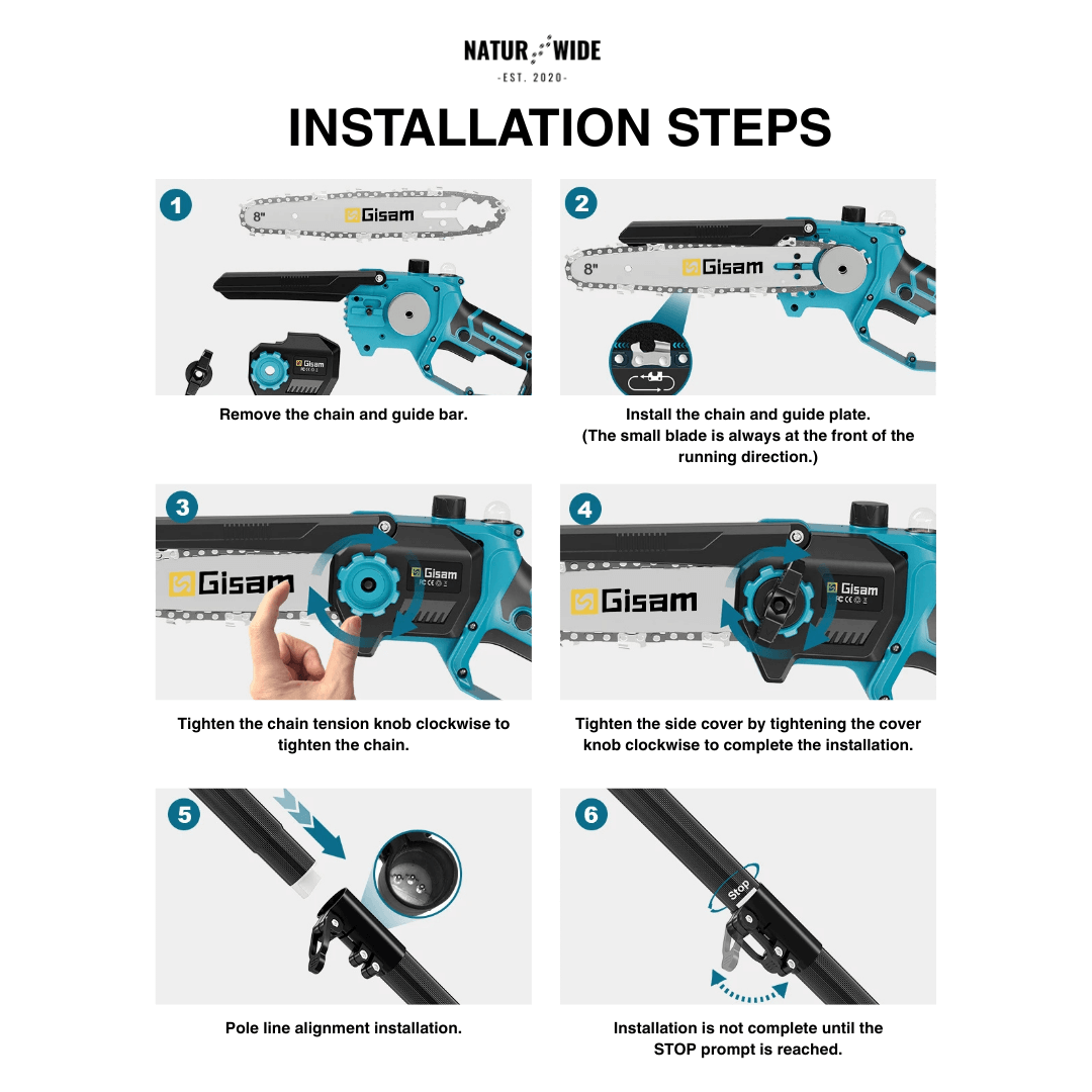 4-in-1 Cordless Telescoping Pole Saw & Pruner – Brushless (18V Compatible)