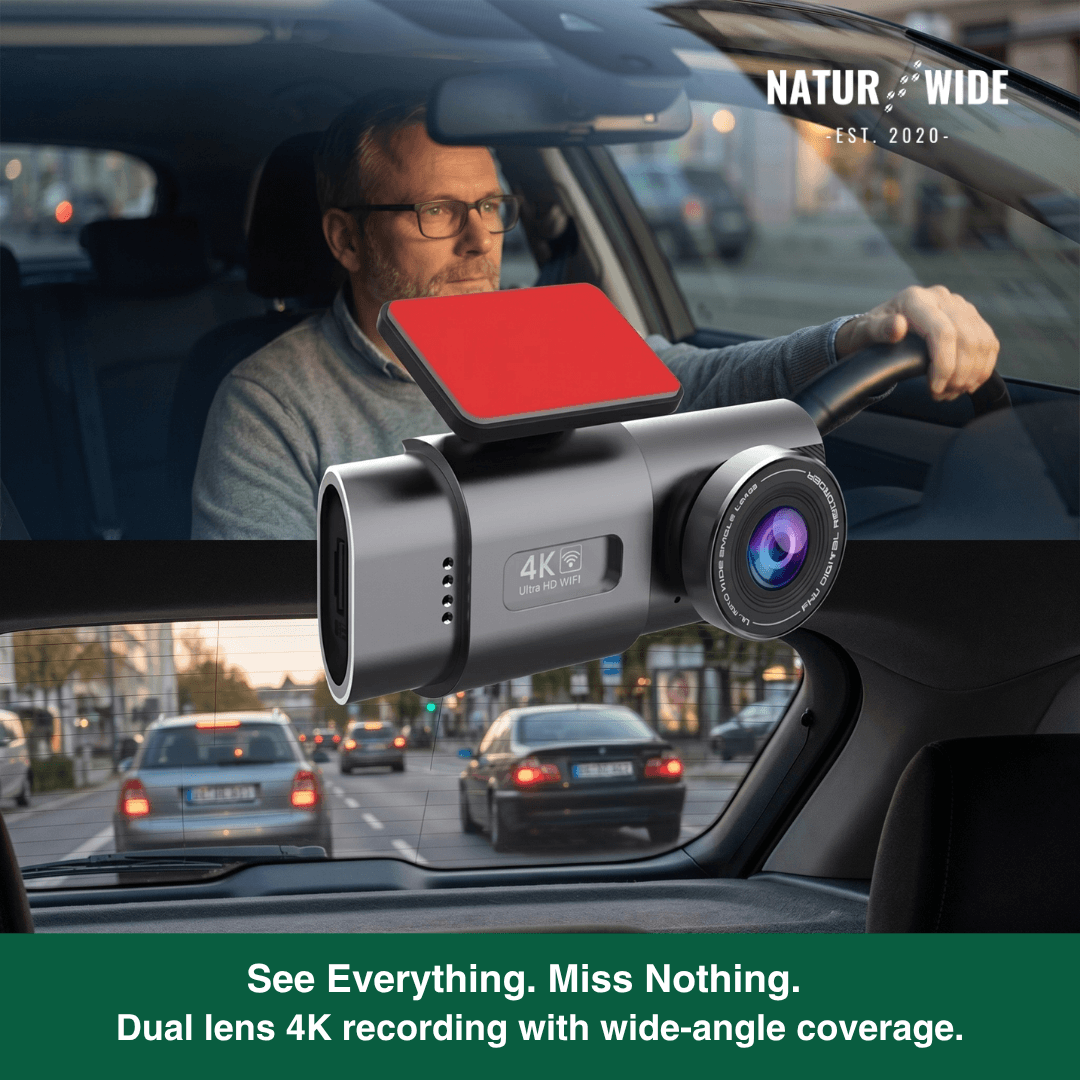 4K Dash Cam with Night Vision, Wi-Fi, GPS & 24H Parking Monitor