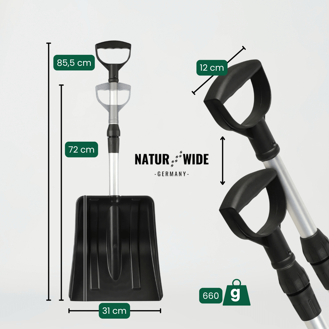 Telescopic Snow Shovel – Compact, Strong &amp; Adjustable Shovel for Car and Garden
