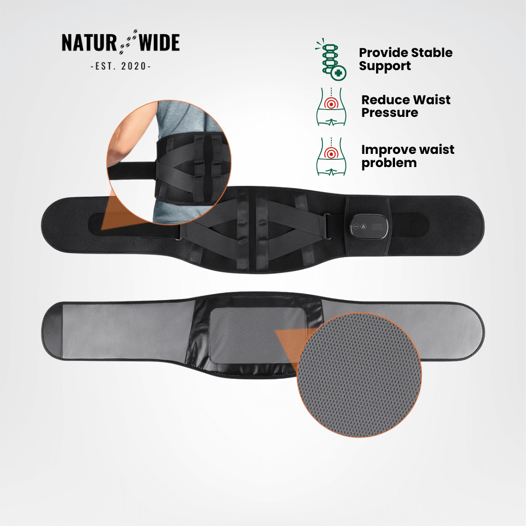 Back Massage Belt – Heating Pad, Vibration &amp; Red Light Therapy