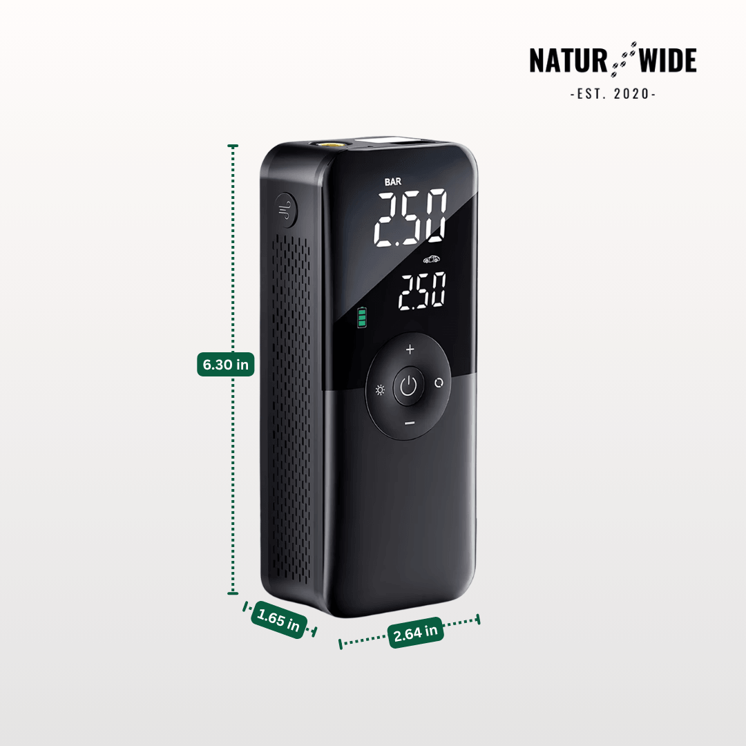Cordless Tire Inflator – Portable Digital Air Pump & Power Bank