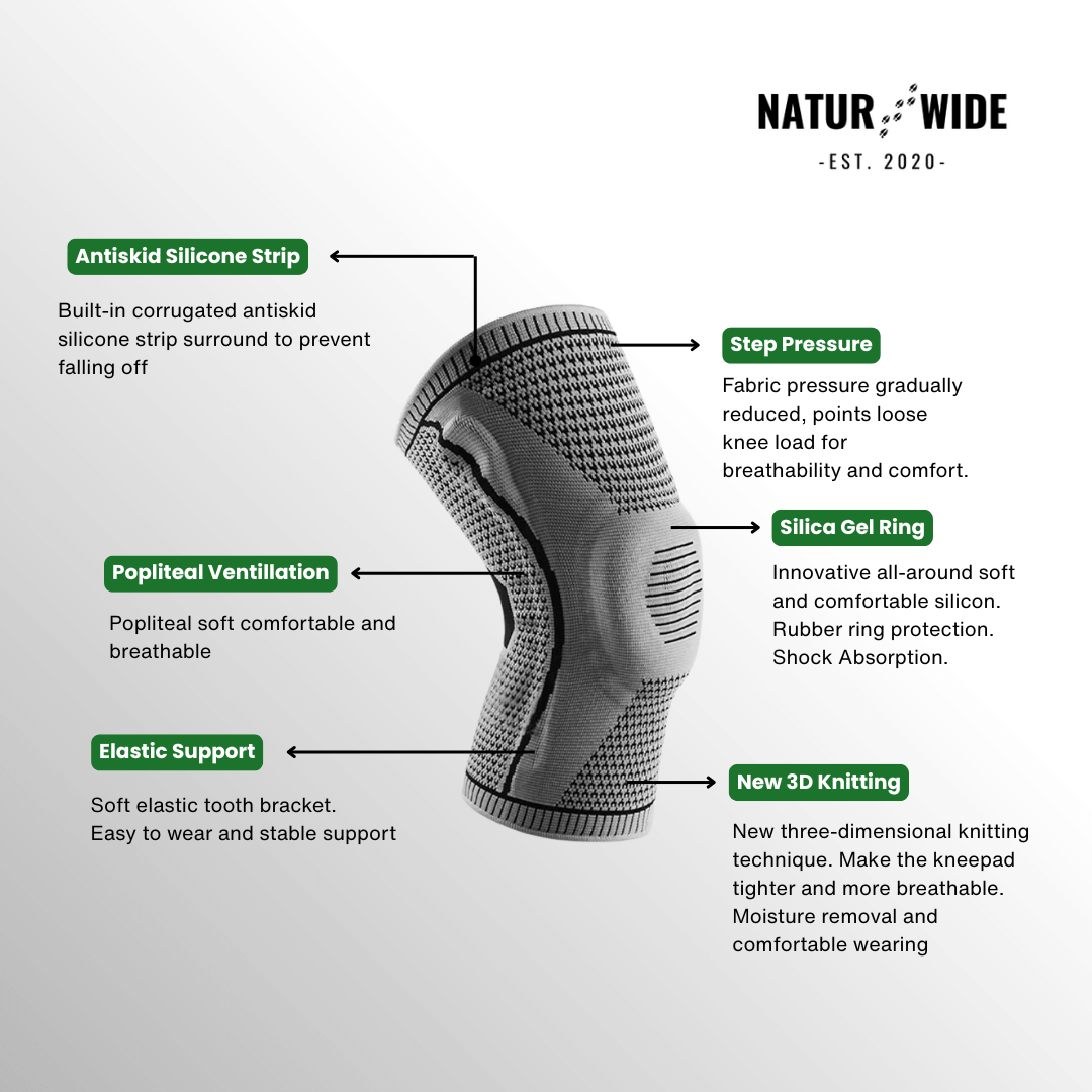 Knitted Silicone Compression Knee Brace & Patella Support