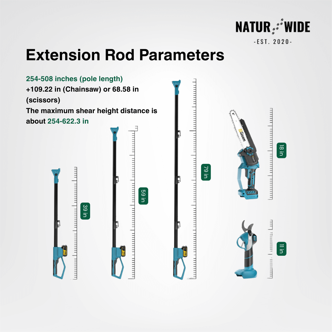4-in-1 Cordless Telescoping Pole Saw & Pruner – Brushless (18V Compatible)