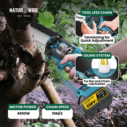 4-in-1 Cordless Telescoping Pole Saw & Pruner – Brushless (18V Compatible)