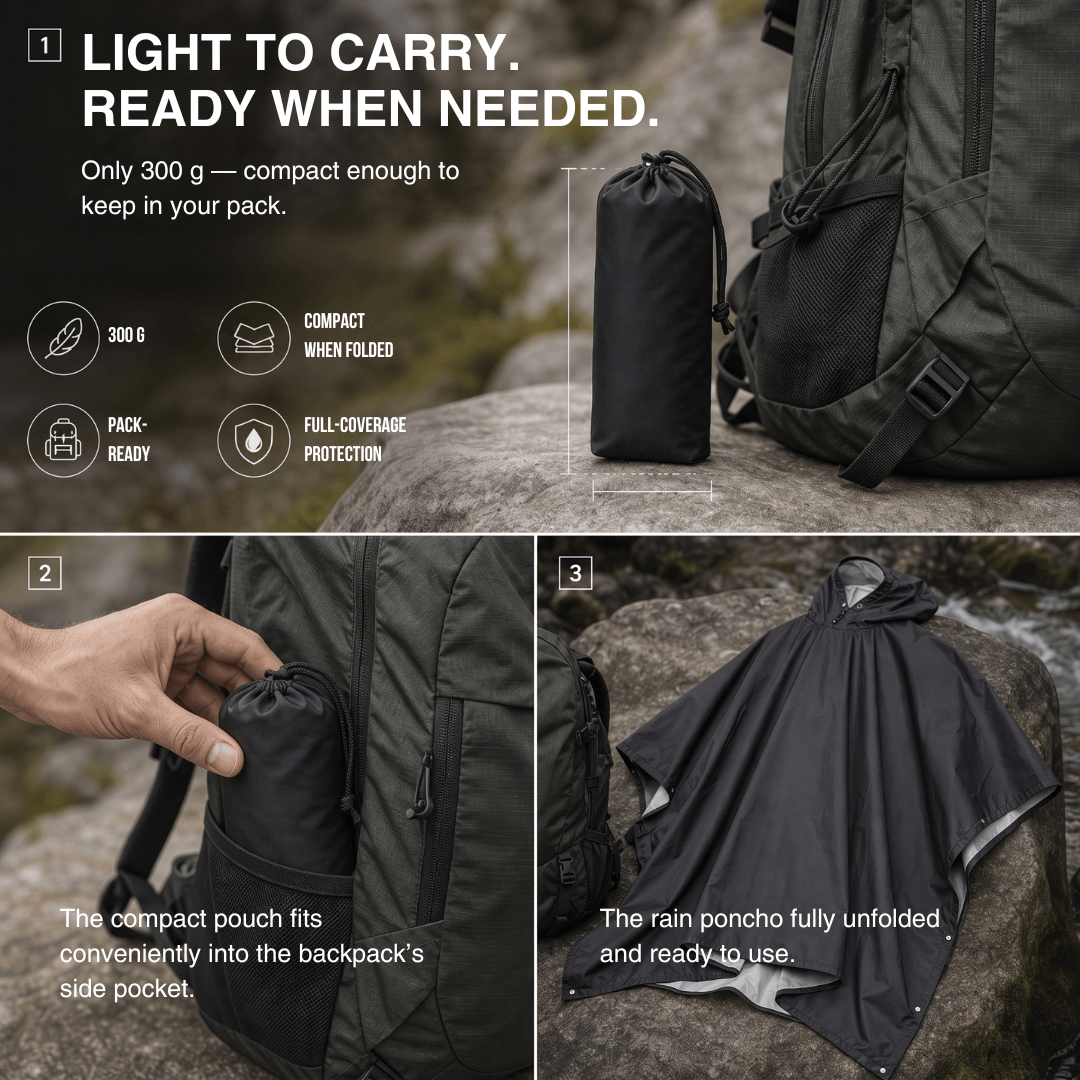 3 in 1 rain poncho – protection for all weather conditions