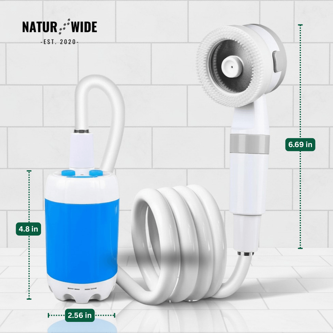 Electric Camping Shower Pump – 5000mAh Rechargeable with Display
