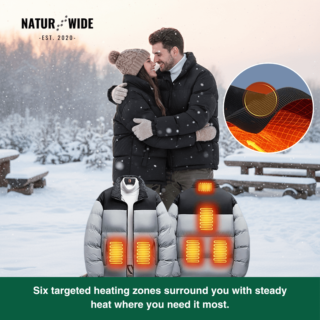 Naturwide Heated Winter Jacket – 6 Heating Zones, Waterproof &amp; Extra Warm for Men and Women