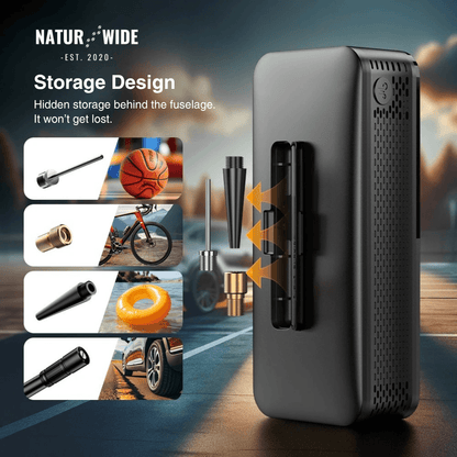 Cordless Tire Inflator – Portable Digital Air Pump & Power Bank