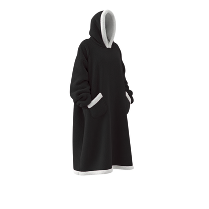 Oversized Flannel Blanket Hoodie – Wearable Blanket with Sleeves &amp; Hood