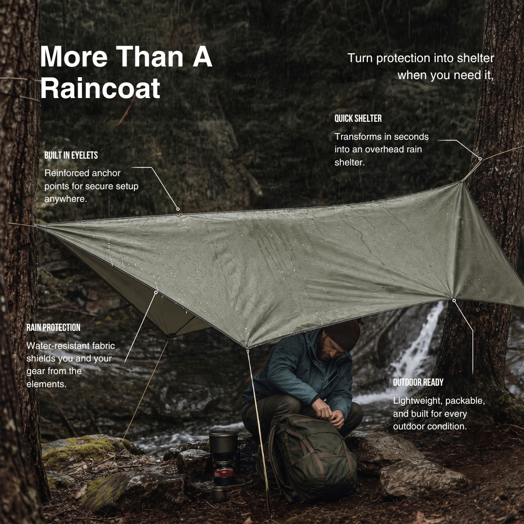 3 in 1 rain poncho – protection for all weather conditions