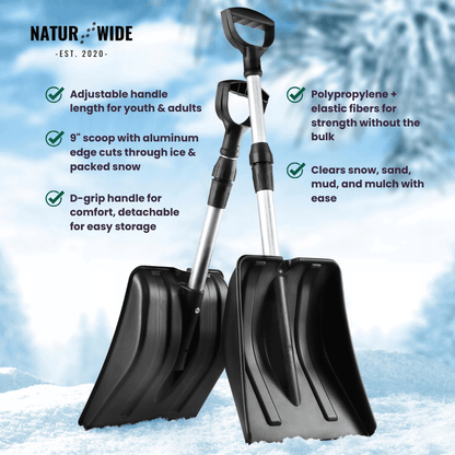 Telescopic Snow Shovel – Compact, Strong &amp; Adjustable Shovel for Car and Garden