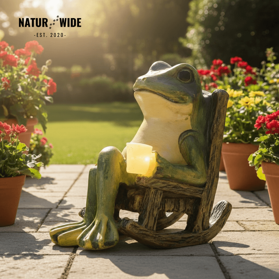 Solar Mini Frog Garden Statue - Glowing Outdoor Decor