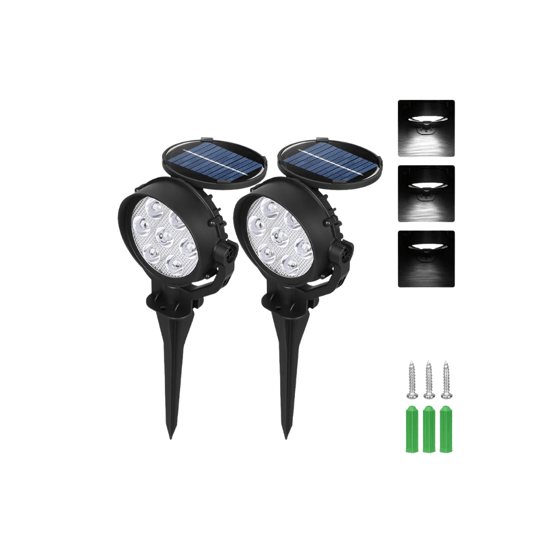 Solar Garden Spotlight 9 LED – RGB & White, IP65 & Adjustable (2-in-1)