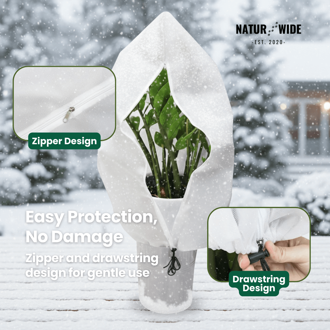 Winter Plant Protection Bag – Fleece Frost Cover with Zipper