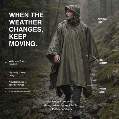 3 in 1 rain poncho – protection for all weather conditions